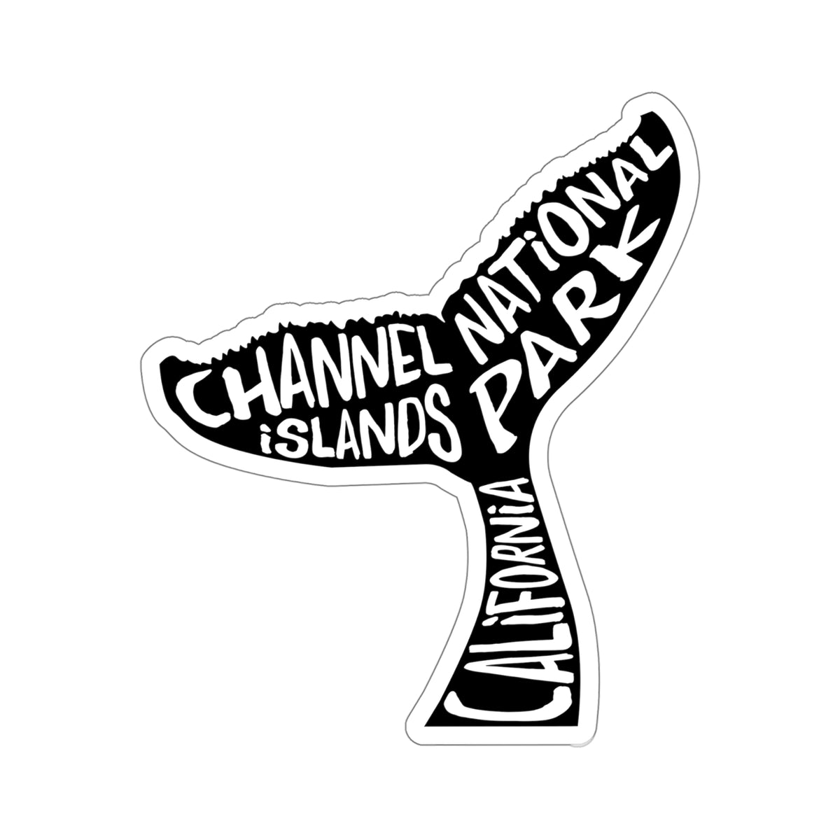 Channel Islands National Park sticker featuring a humpback whale tail silhouette
