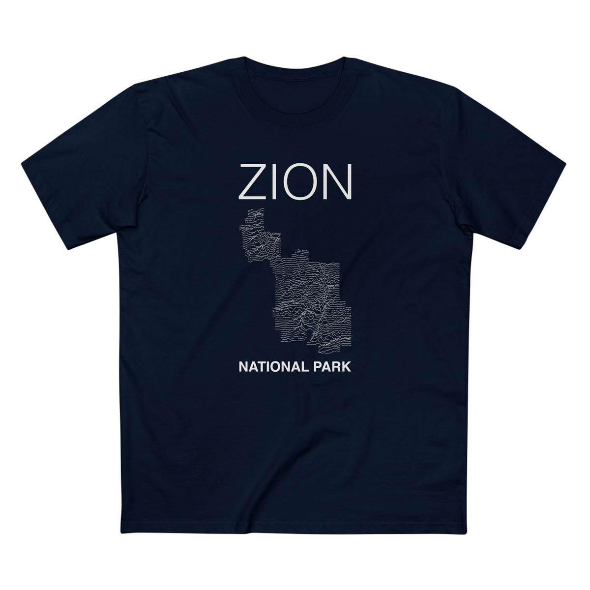 Zion National Park T-Shirt Lines in Navy