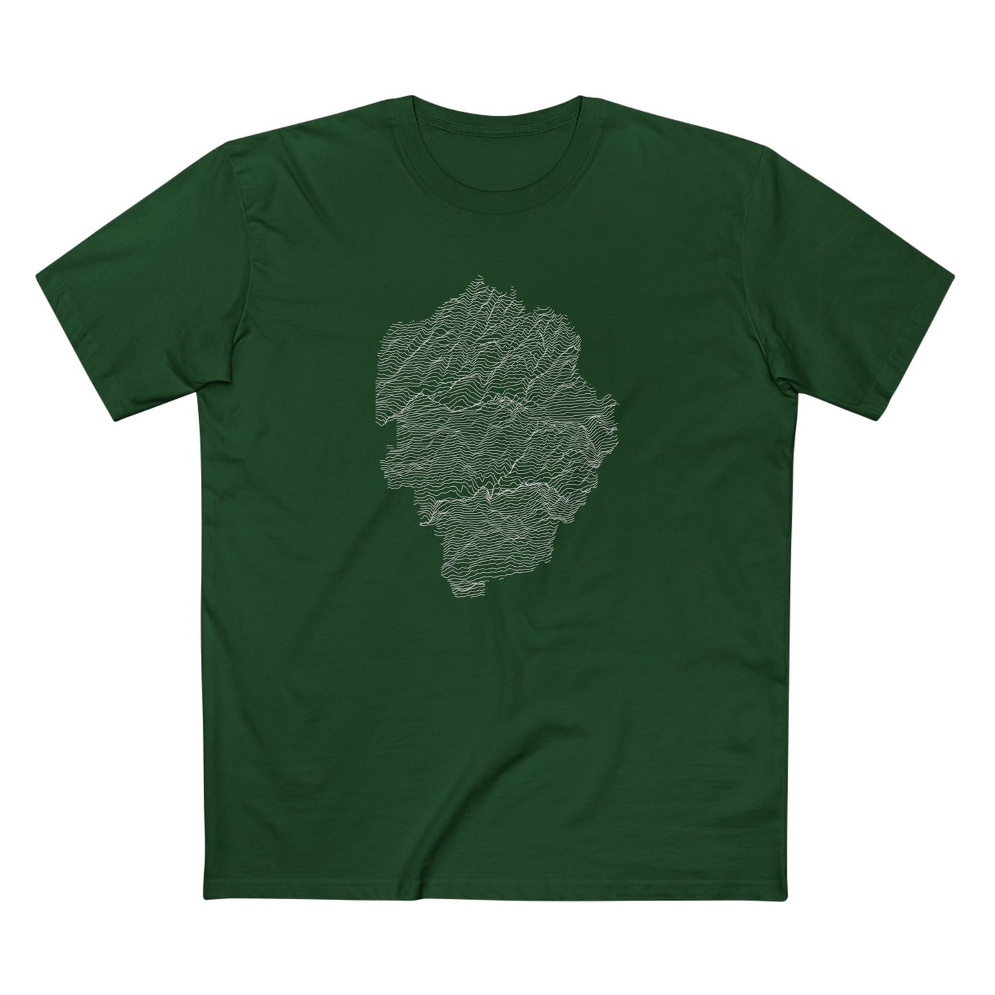 Yosemite National Park T-Shirt - Topographical Lines in Forest Green