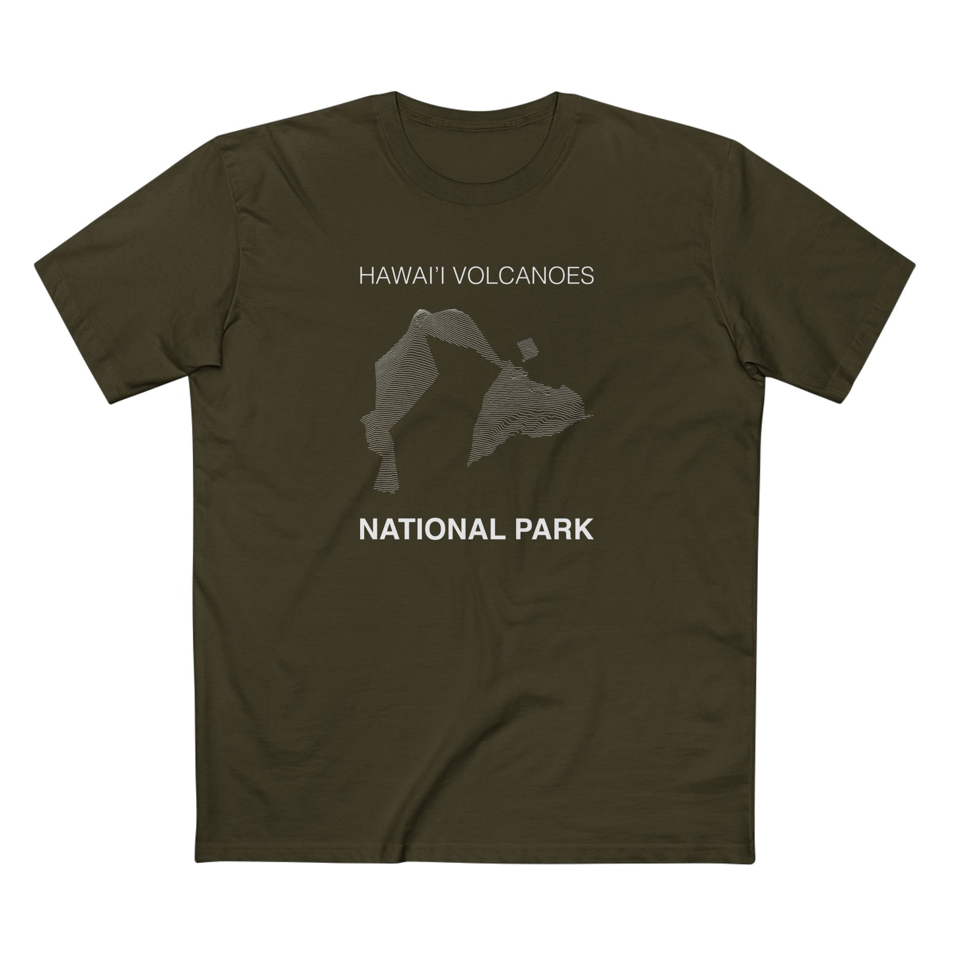 Hawai'i Volcanoes National Park T-Shirt Lines in Army