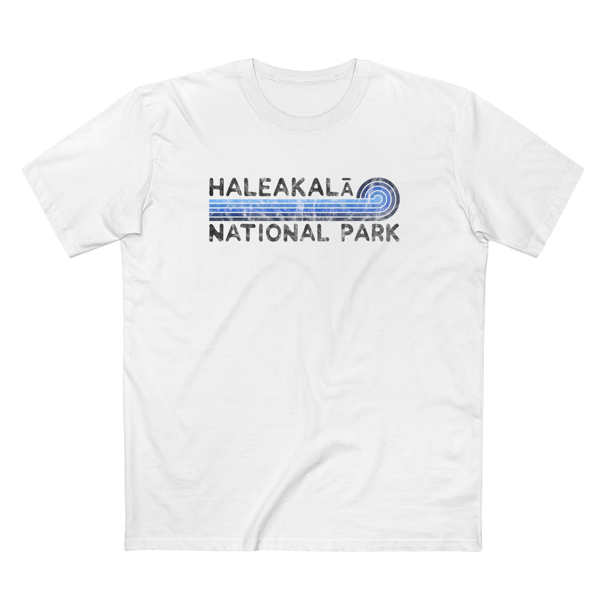 Haleakala National Park T-Shirt - Blue Vintage Stretched Sunrise in White