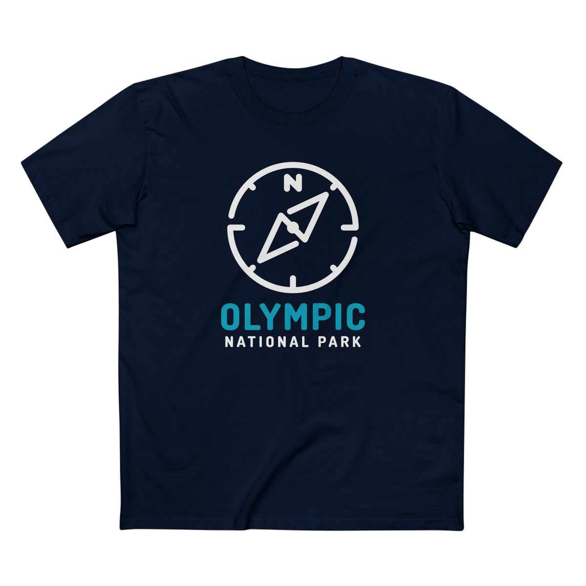 Olympic National Park T-Shirt Compass Design in Navy