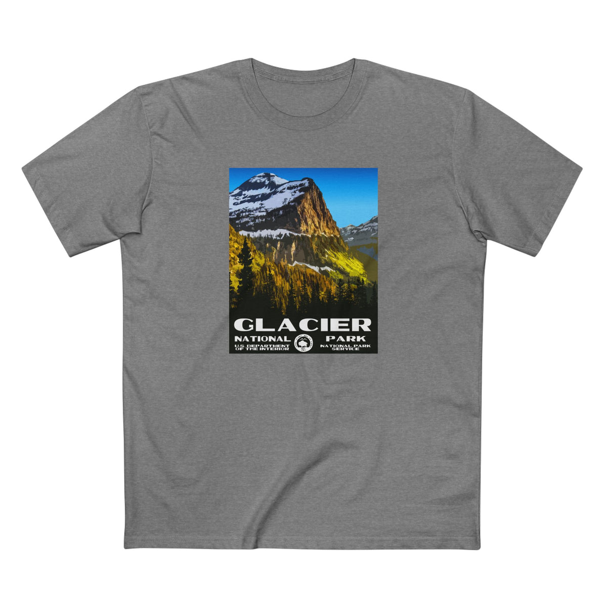 Glacier National Park T-Shirt - WPA Poster in Athletic Heather