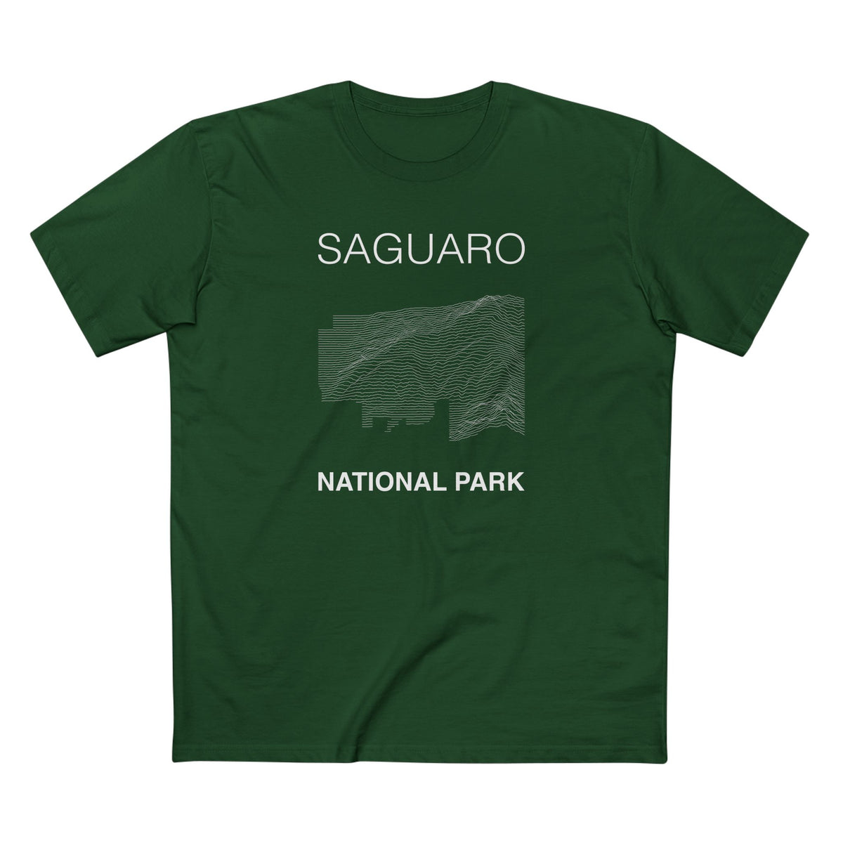 Saguaro National Park T-Shirt Lines in Forest Green