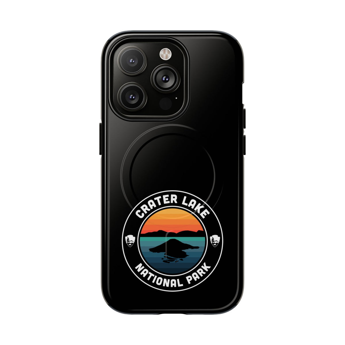 Crater Lake National Park iPhone Case with MagSafe - Round Emblem Design