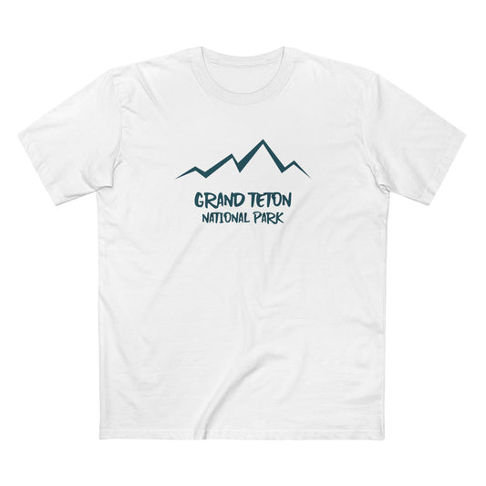 Grand Teton National Park T-Shirt Stamp in White