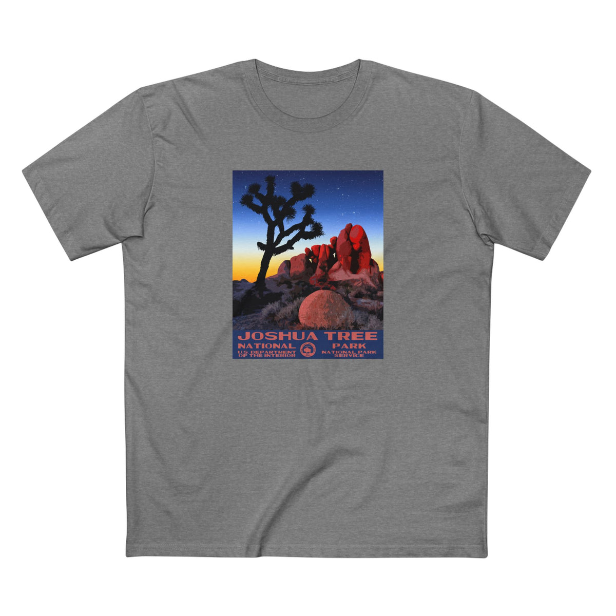 Joshua Tree National Park T-Shirt - Skull Rock WPA in Athletic Heather