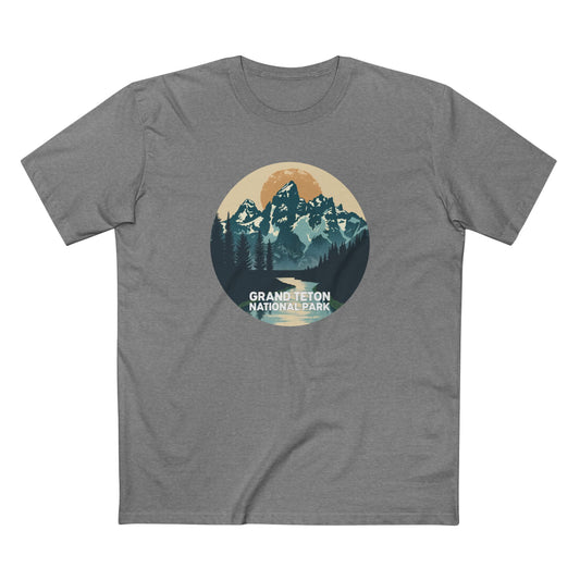 Grand Teton National Park T-Shirt - Mile High Canyon in Athletic Heather