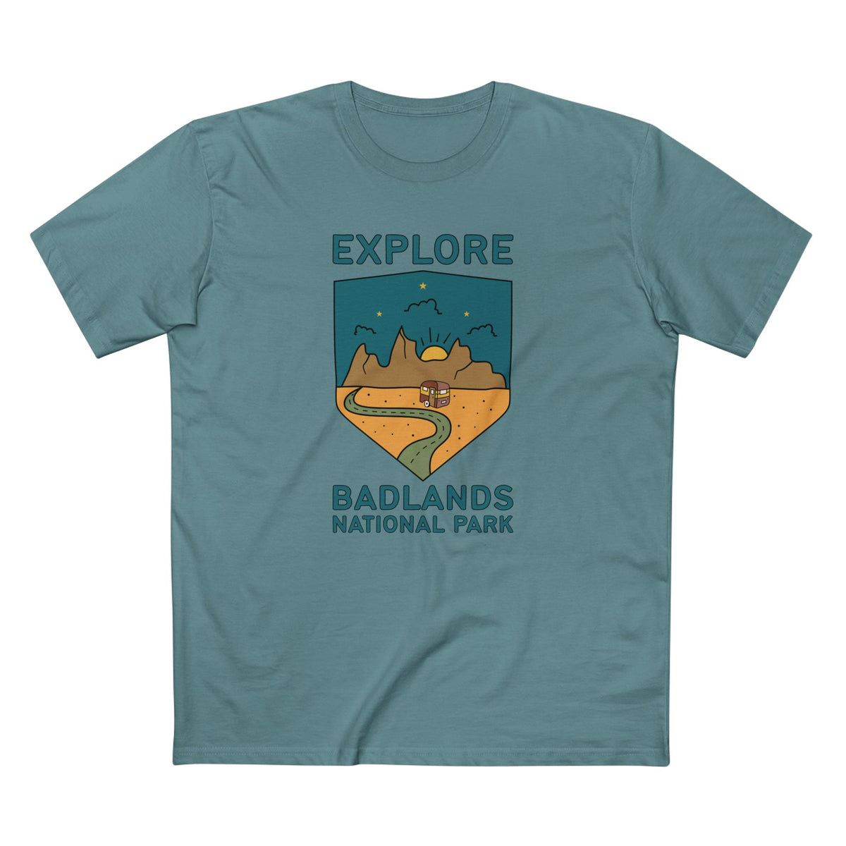 Badlands National Park T-Shirt - Explore Badlands in Slate Blue