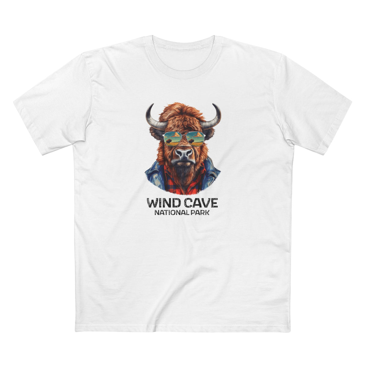 Wind Cave National Park T-Shirt - Bison in White