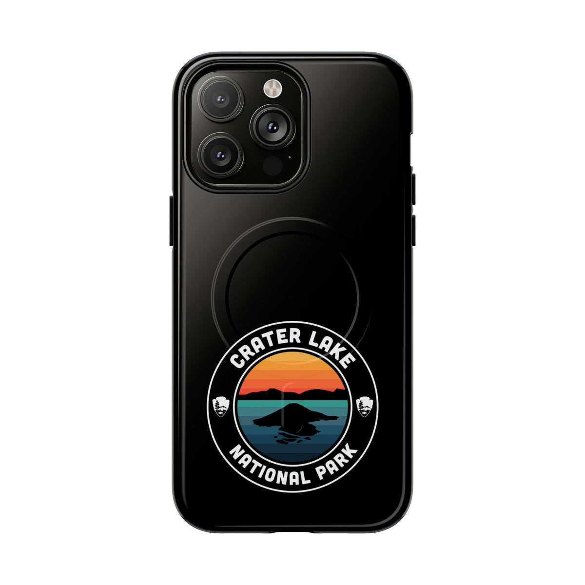 Crater Lake National Park iPhone Case with MagSafe - Round Emblem Design