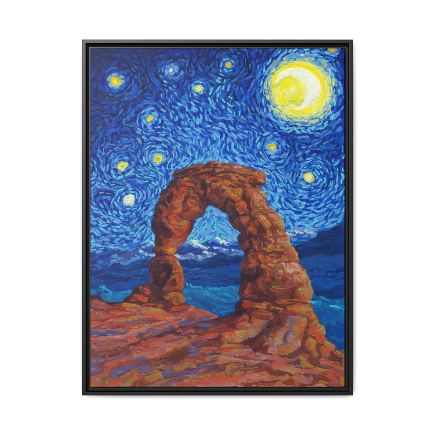 Arches National Park Framed Canvas - The Starry Night