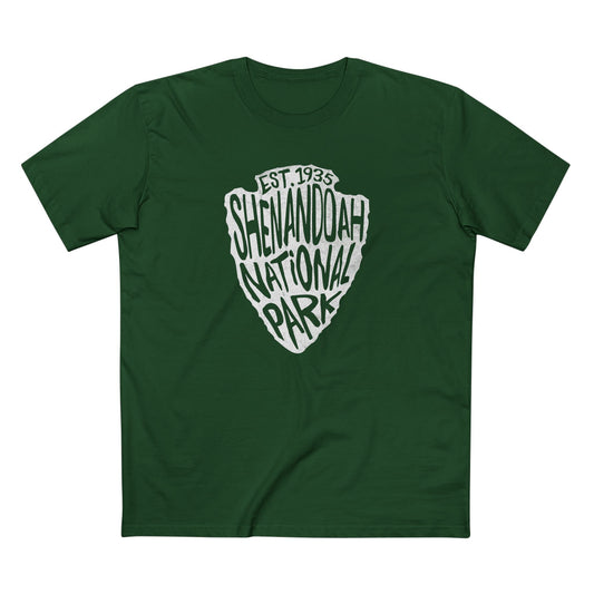 Shenandoah National Park T-Shirt - Arrowhead Design in Forest Green