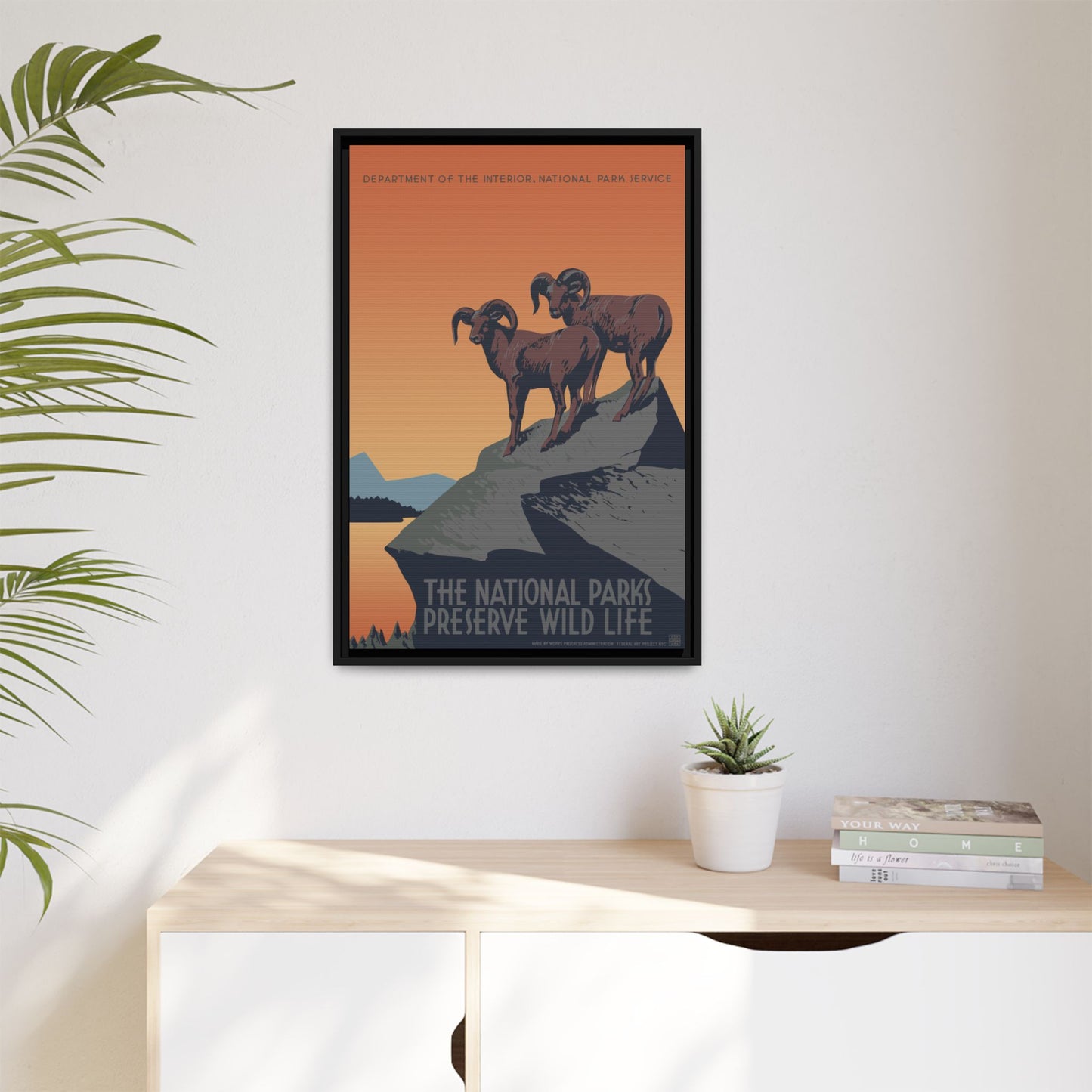 Preserve Wildlife National Park Framed Canvas - WPA Poster