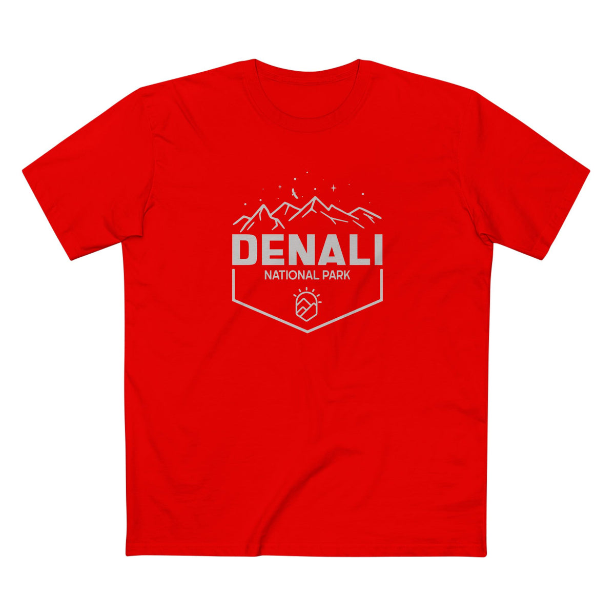 Denali National Park T-Shirt - Mountain Graphic in Red