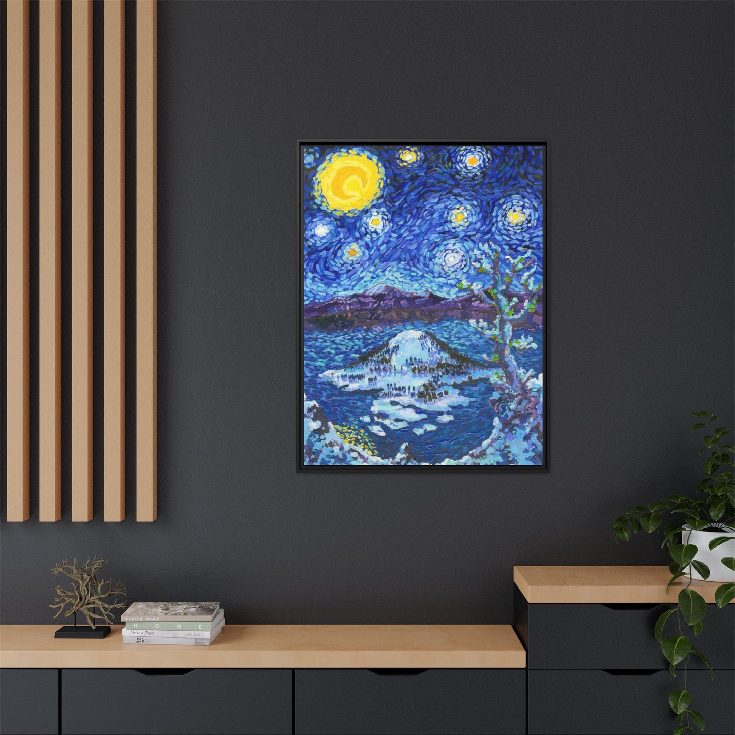 Crater Lake National Park Framed Canvas - The Starry Night