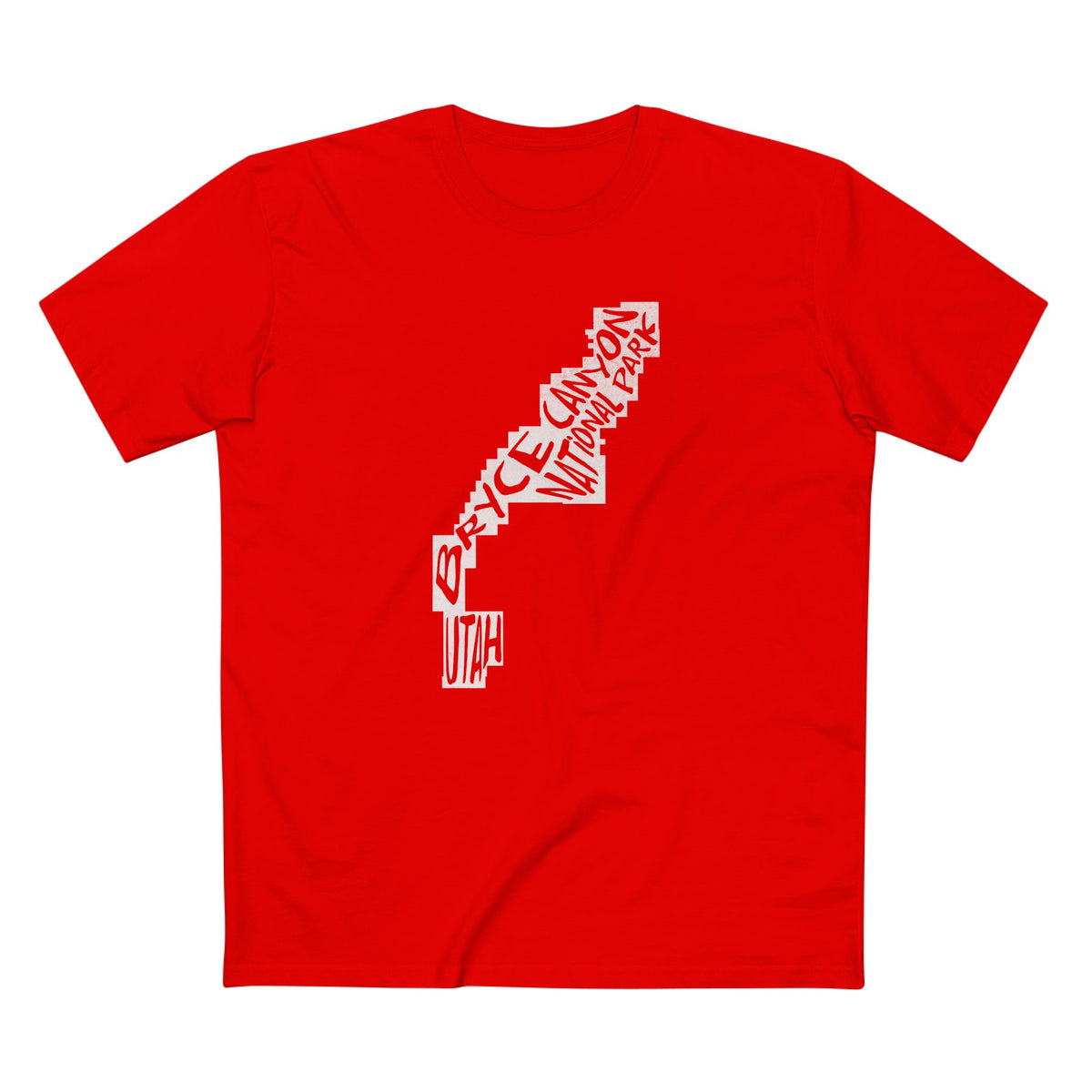 Bryce Canyon National Park T-Shirt - Map in Red