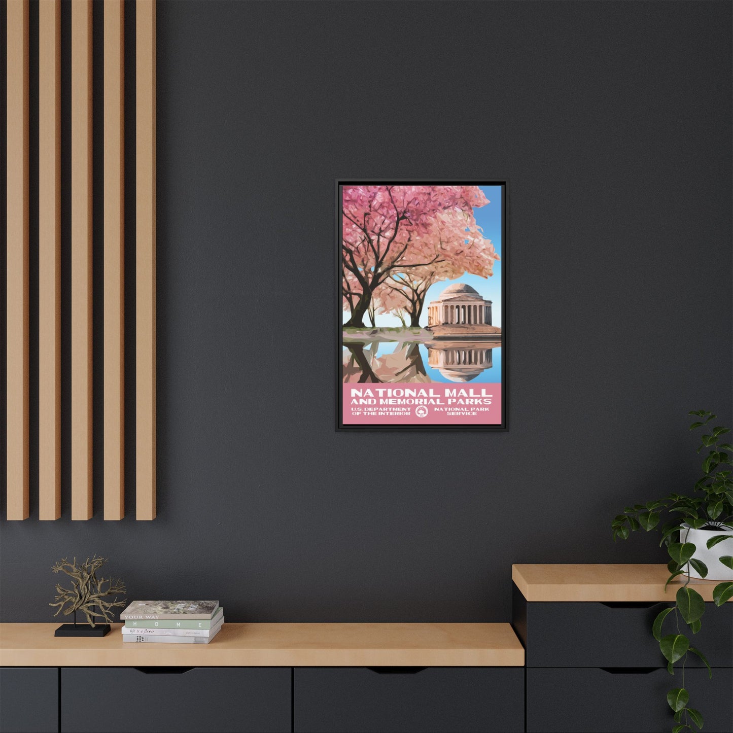 National Mall and Memorial Parks Framed Canvas - WPA Poster