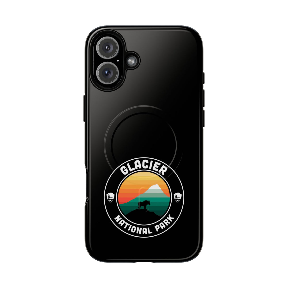 Glacier National Park iPhone Case with MagSafe - Round Emblem Design