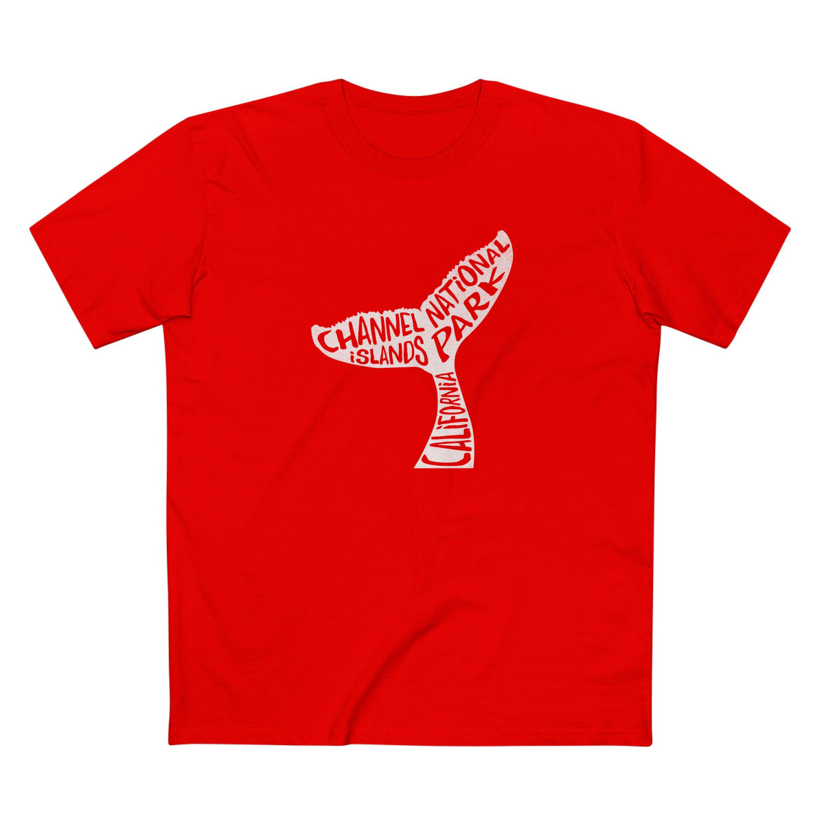 Channel Islands National Park T-Shirt - Humpback Whale Tale in Red
