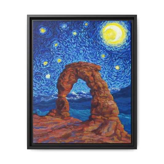 Arches National Park Framed Canvas - The Starry Night