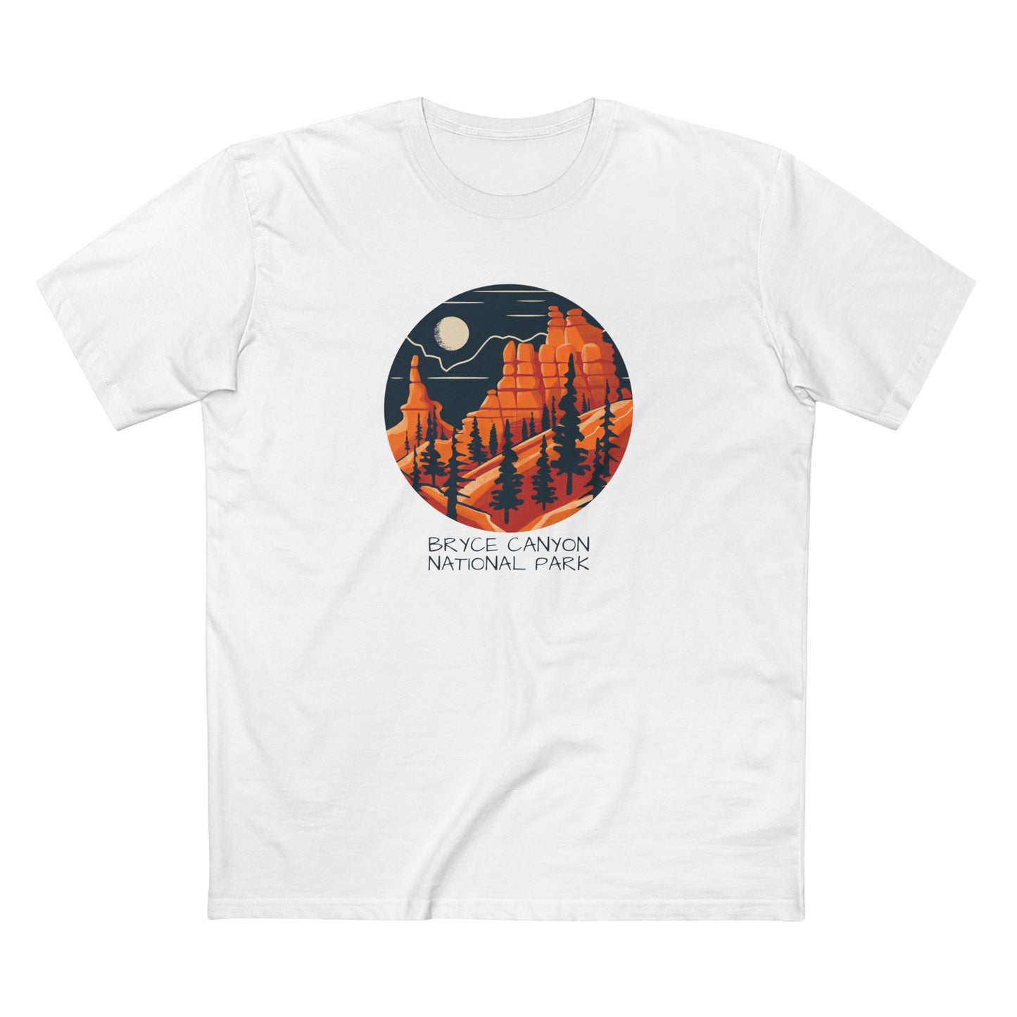 Bryce Canyon National Park T-Shirt - Round Stylized Design in White