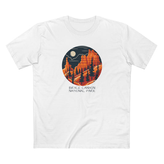 Bryce Canyon National Park T-Shirt - Round Stylized Design in White