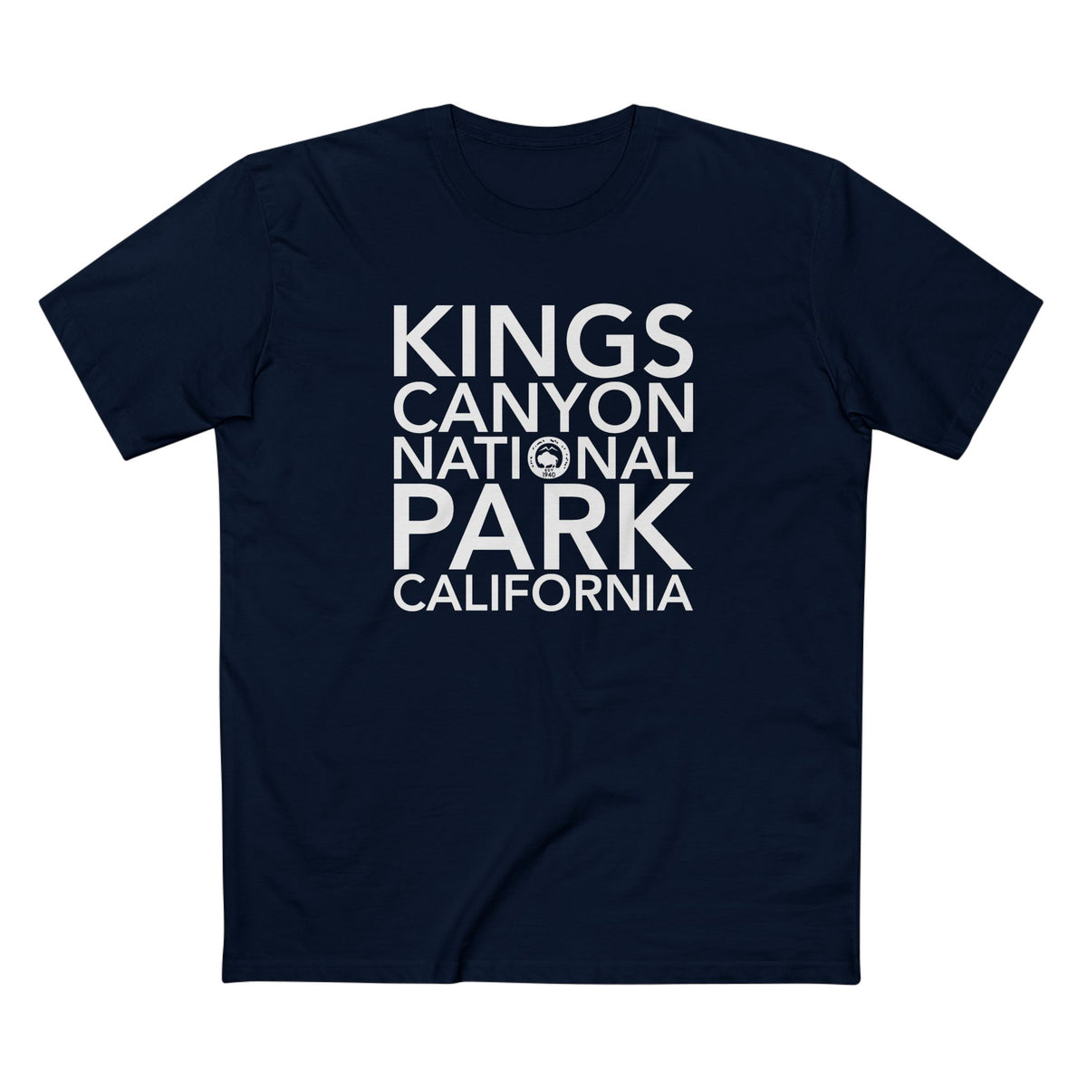 Kings Canyon National Park T-Shirt Block Text in Navy