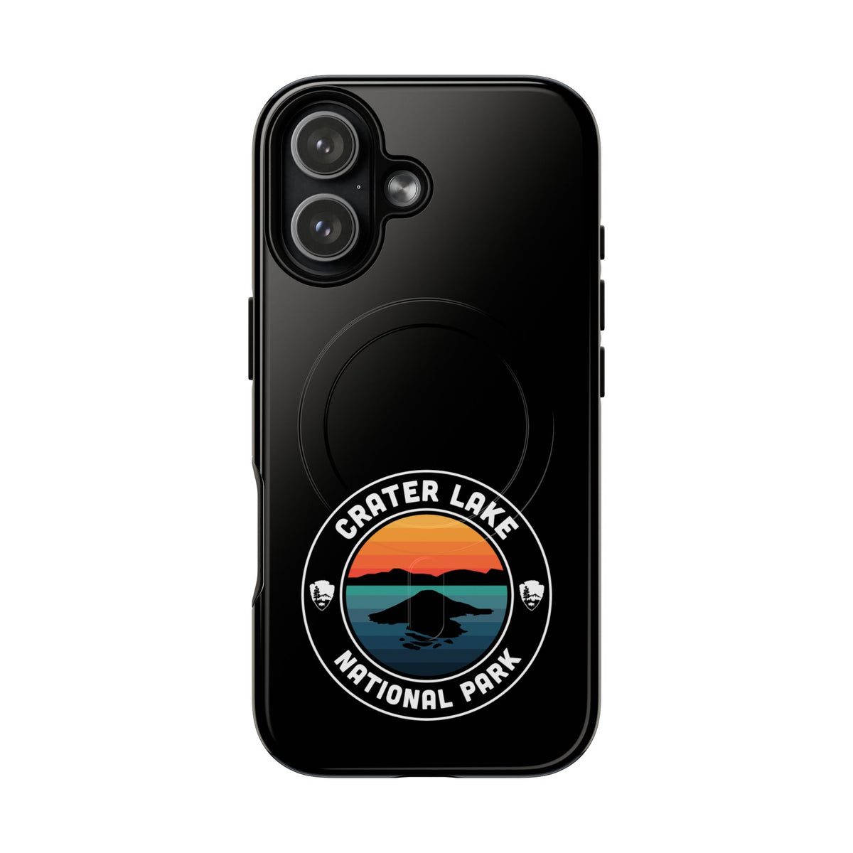 Crater Lake National Park iPhone Case with MagSafe - Round Emblem Design