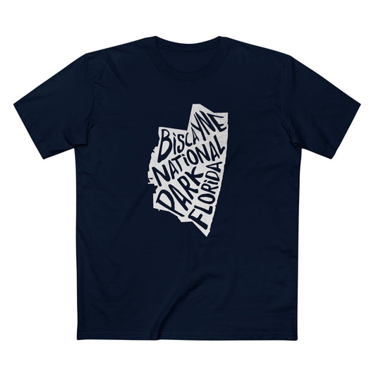 Biscayne National Park T-Shirt - Map in Navy
