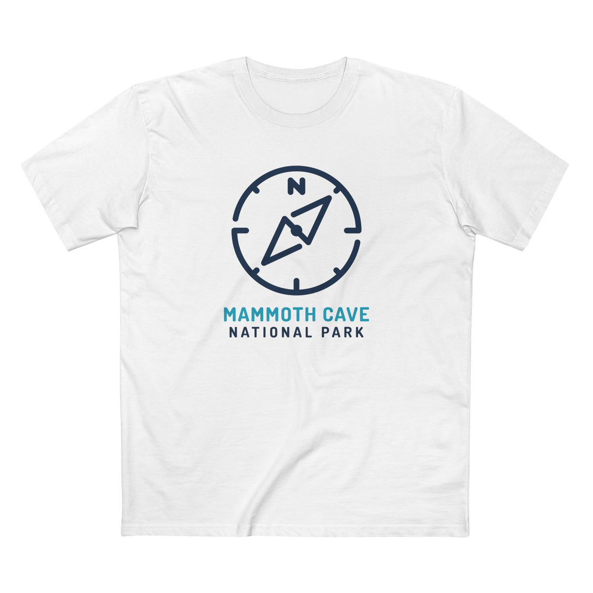 Mammoth Cave National Park T-Shirt Compass Design in White