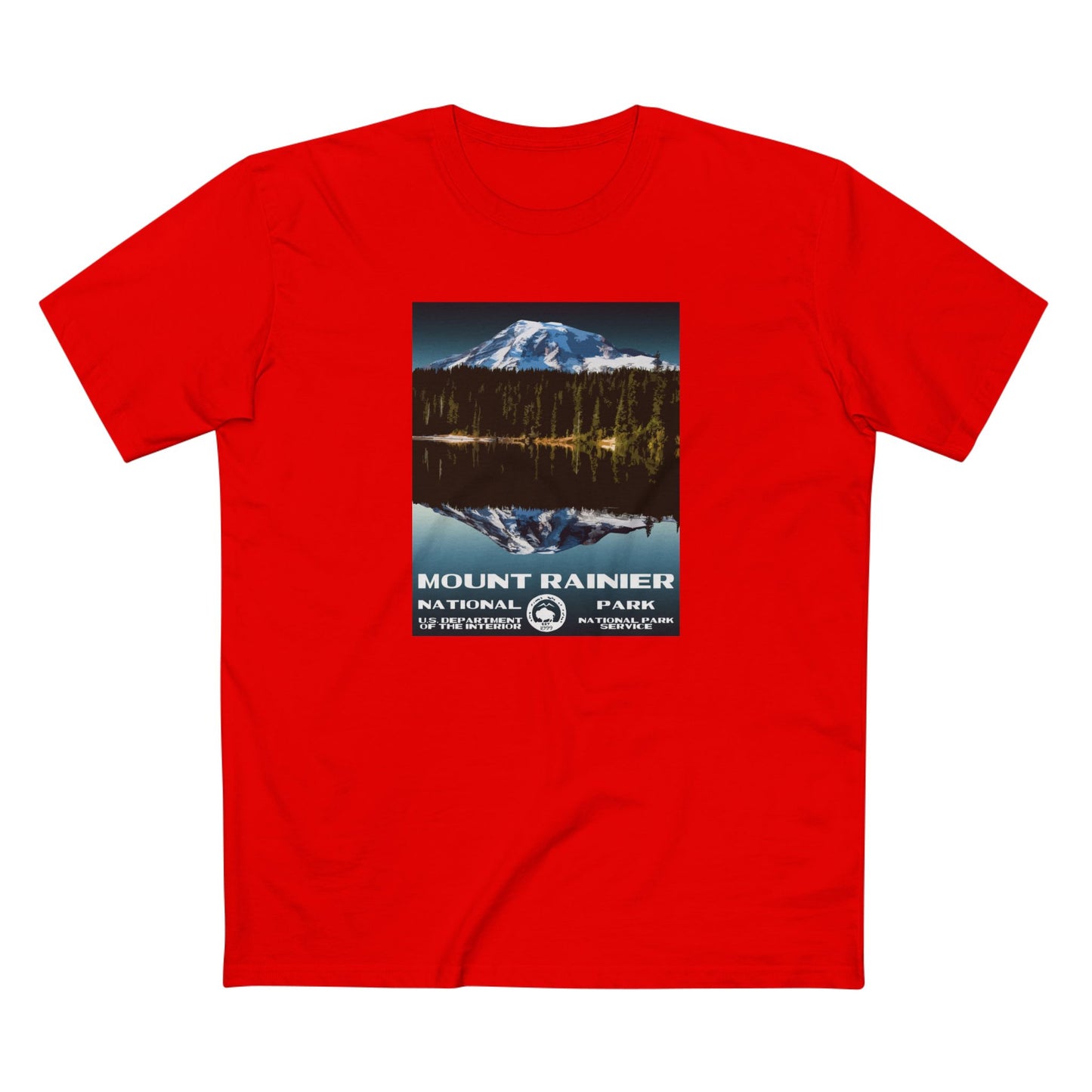 Mount Rainier National Park T-Shirt in Red