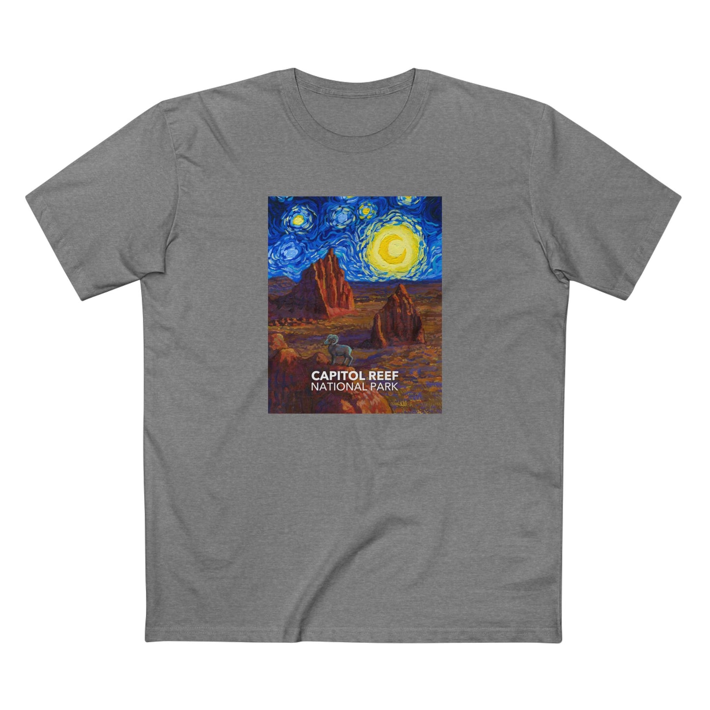 Capitol Reef National Park T-Shirt - The Starry Night in Athletic Heather