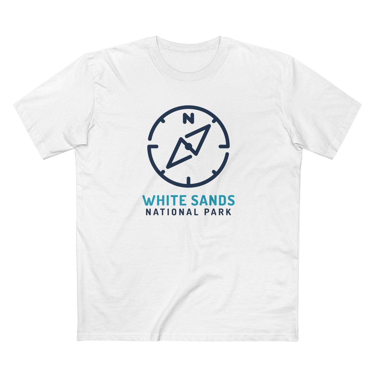 White Sands National Park T-Shirt Compass Design in White