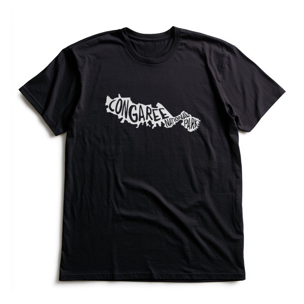 Congaree National Park T-Shirt - Map in Black