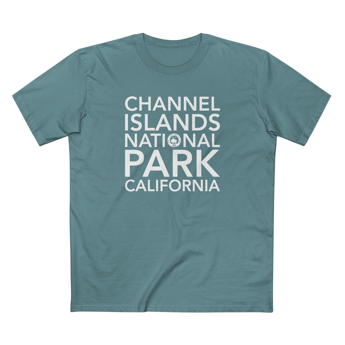 Channel Islands National Park T-Shirt Block Text in Slate Blue