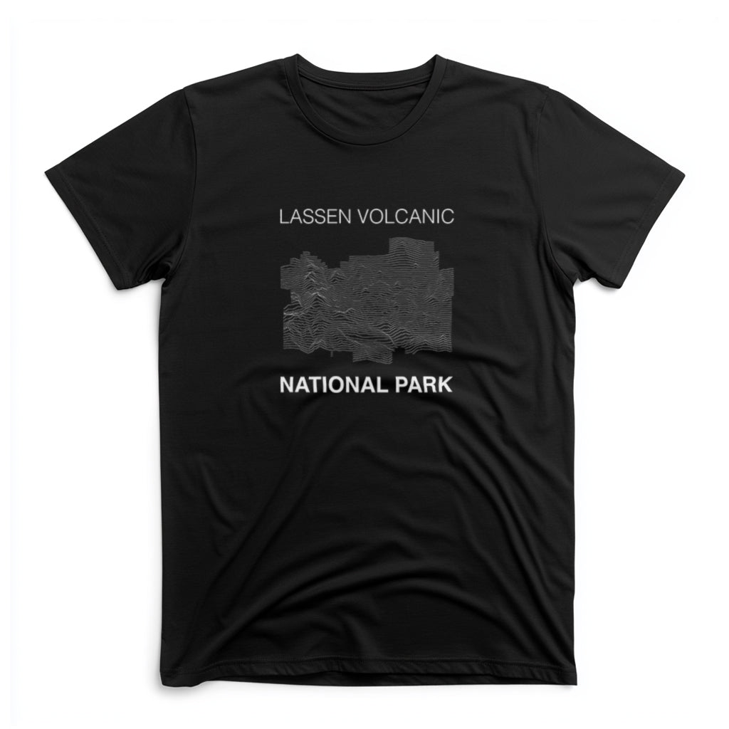 Lassen Volcanic National Park T-Shirt Lines in Black