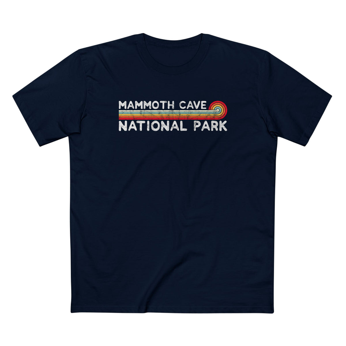 Mammoth Cave National Park T-Shirt - Vintage Stretched Sunrise in Navy