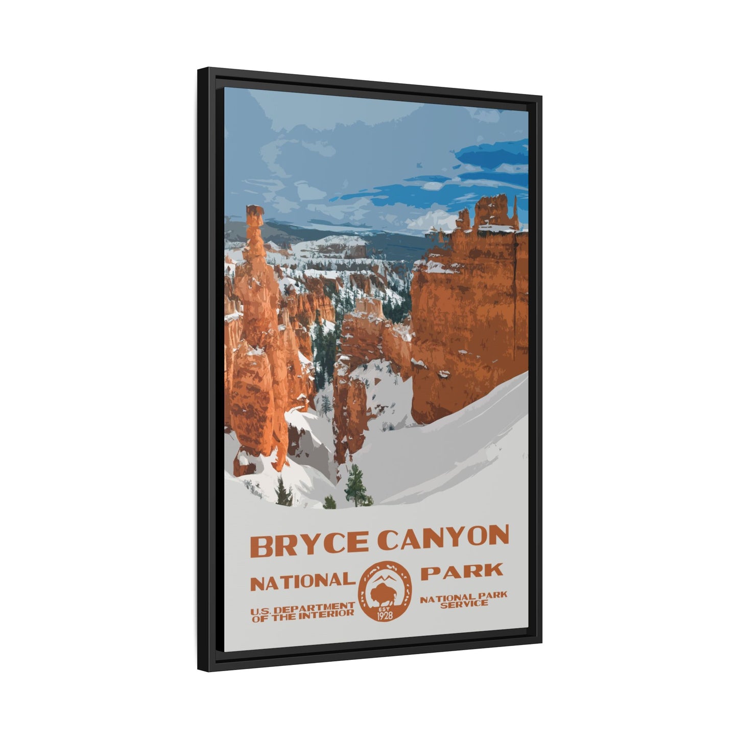 Bryce Canyon National Park Framed Canvas - WPA Poster