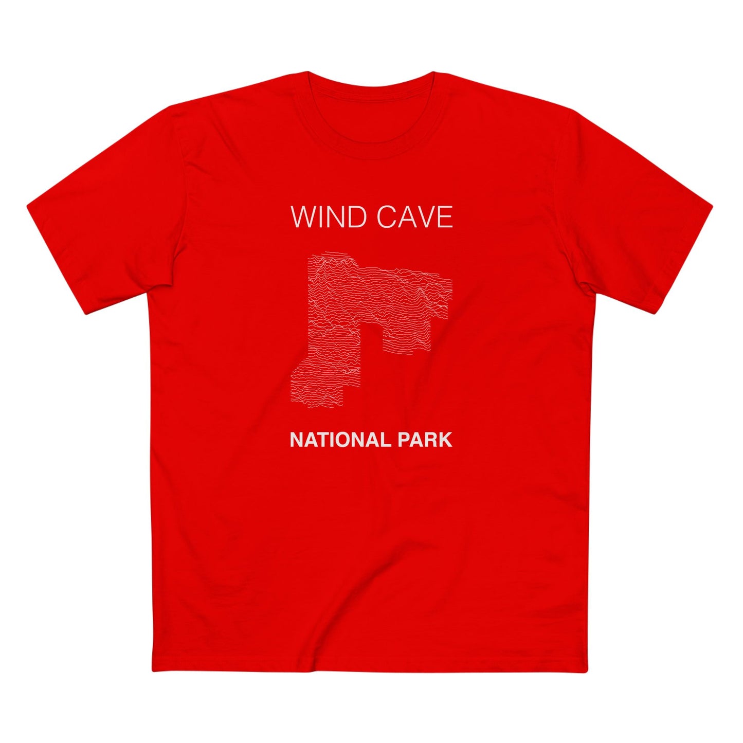 Wind Cave National Park T-Shirt Lines in Red