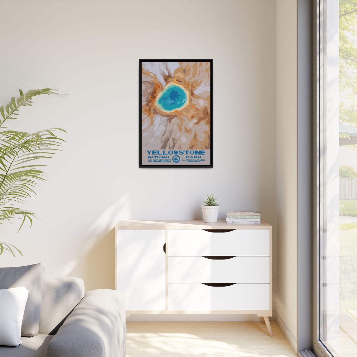 Yellowstone National Park Framed Canvas - WPA Poster
