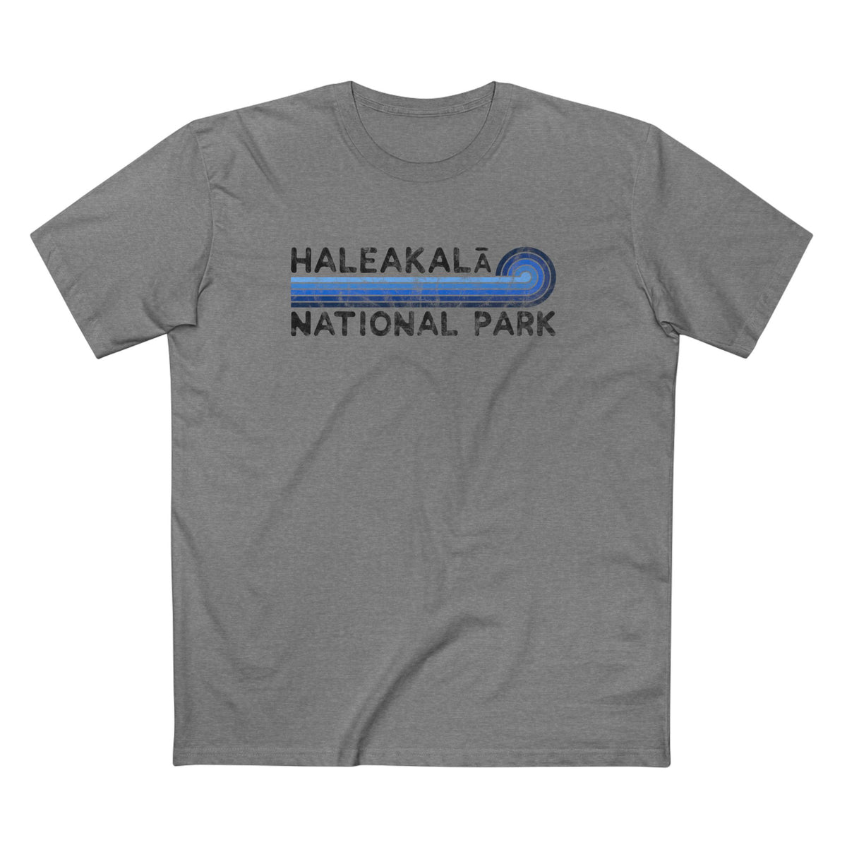 Haleakala National Park T-Shirt - Blue Vintage Stretched Sunrise in Athletic Heather