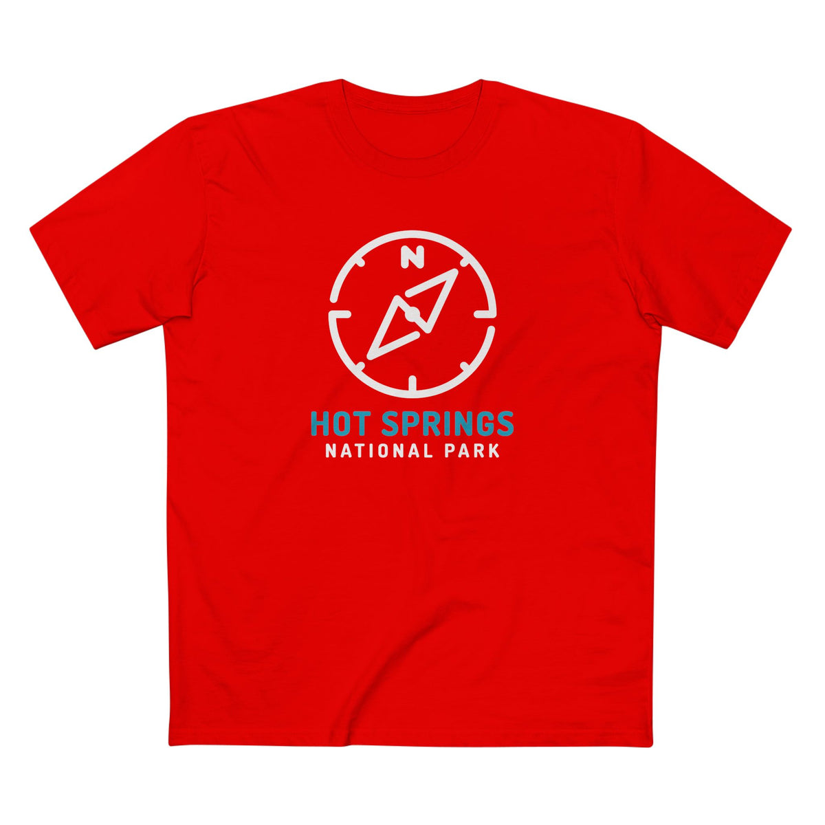 Hot Springs National Park T-Shirt Compass Design in Red