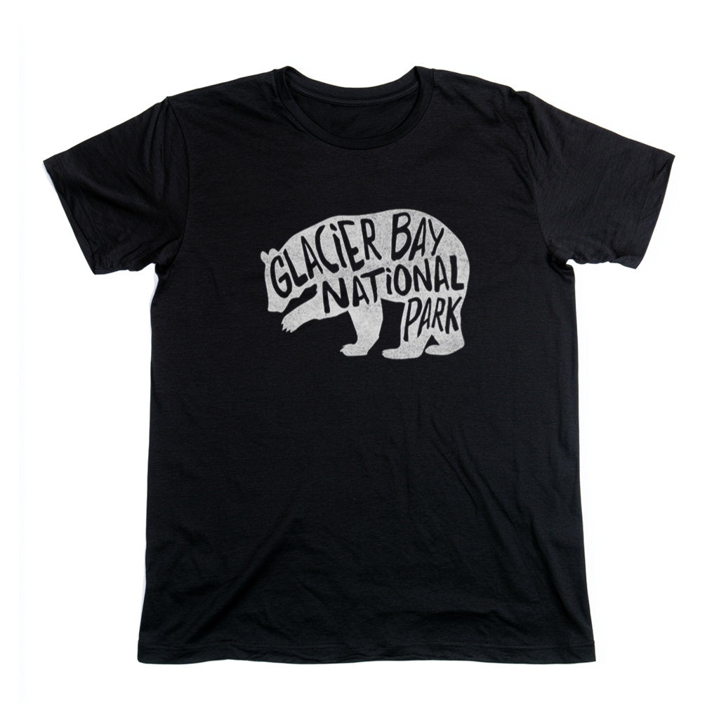 Glacier Bay National Park T-Shirt - Grizzly Bear in Black