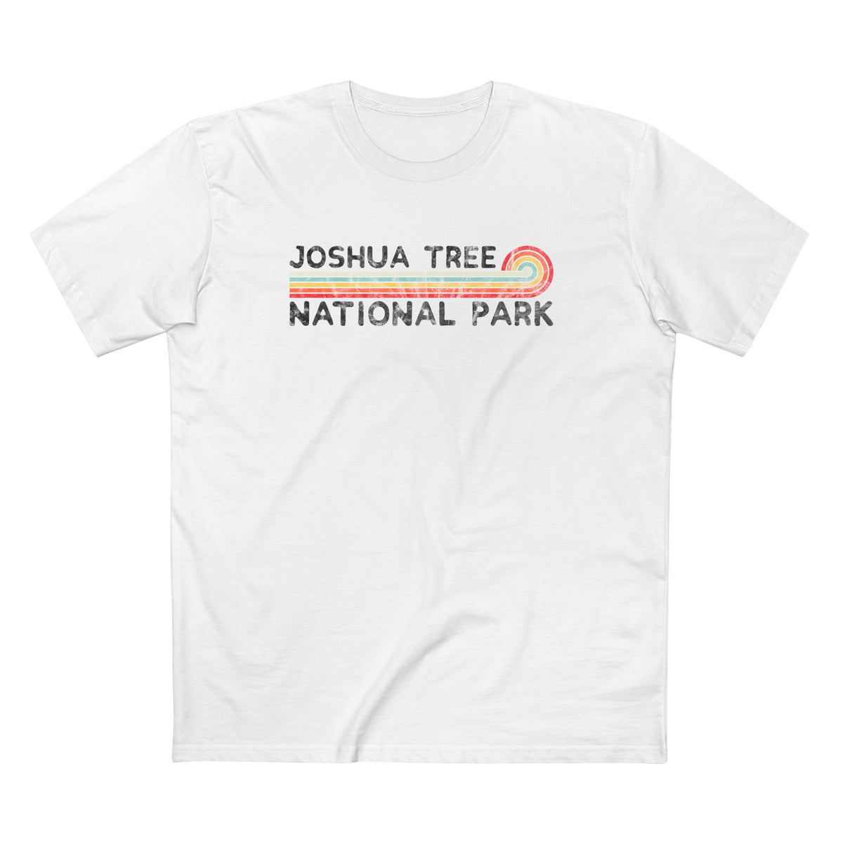 Joshua Tree National Park T-Shirt - Vintage Stretched Sunrise in White