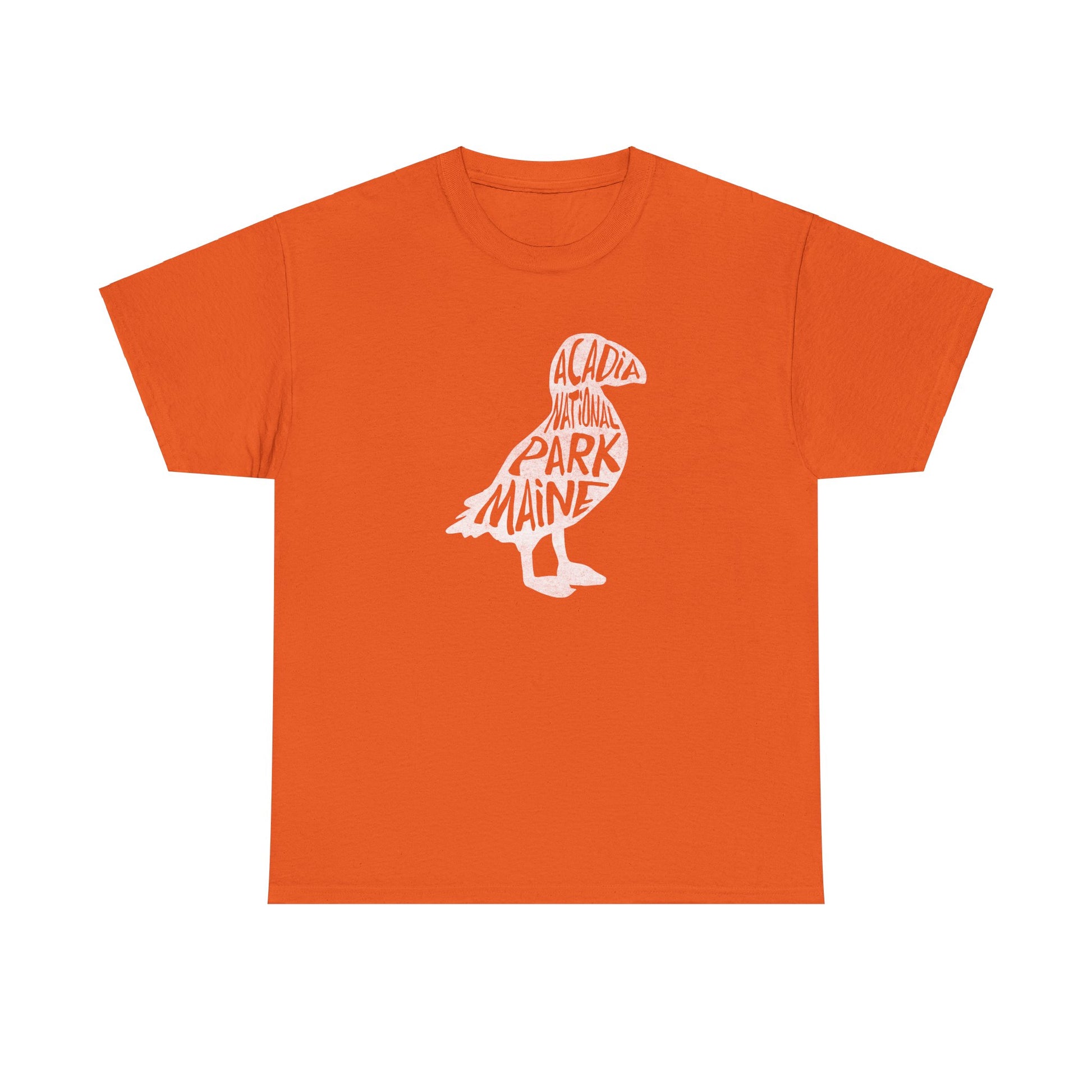 Puffin silhouette on a Acadia National Park Women's t-shirt
