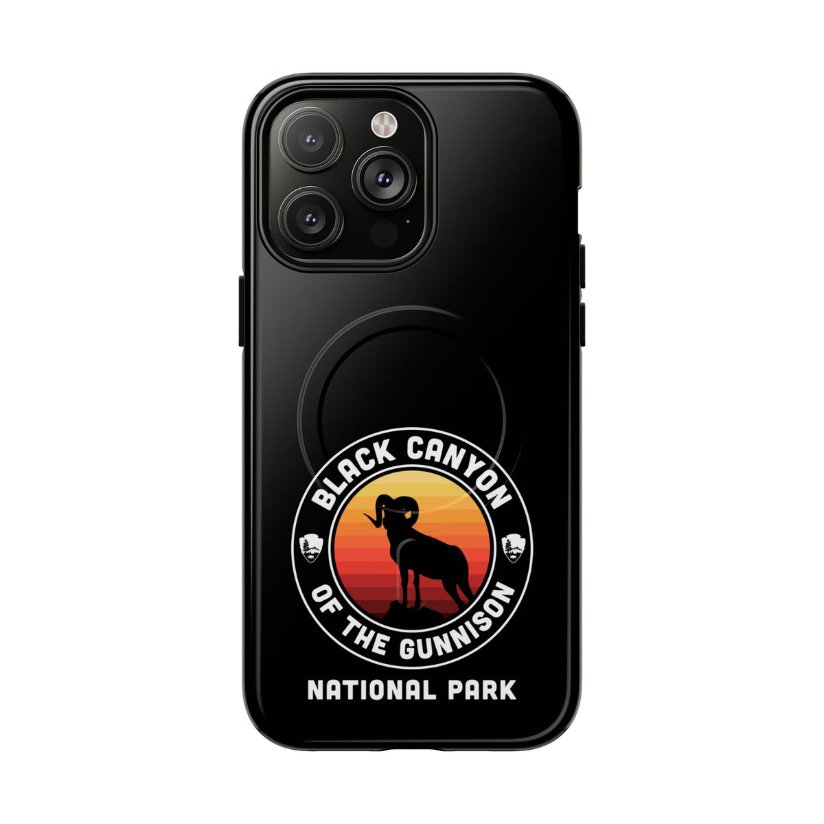 Black Canyon of the Gunnison National Park iPhone Case with MagSafe - Round Emblem Design