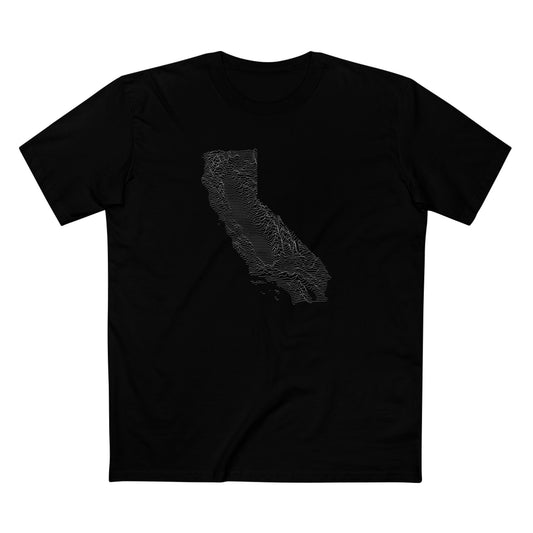 California T-Shirt - Topographical Lines in Black