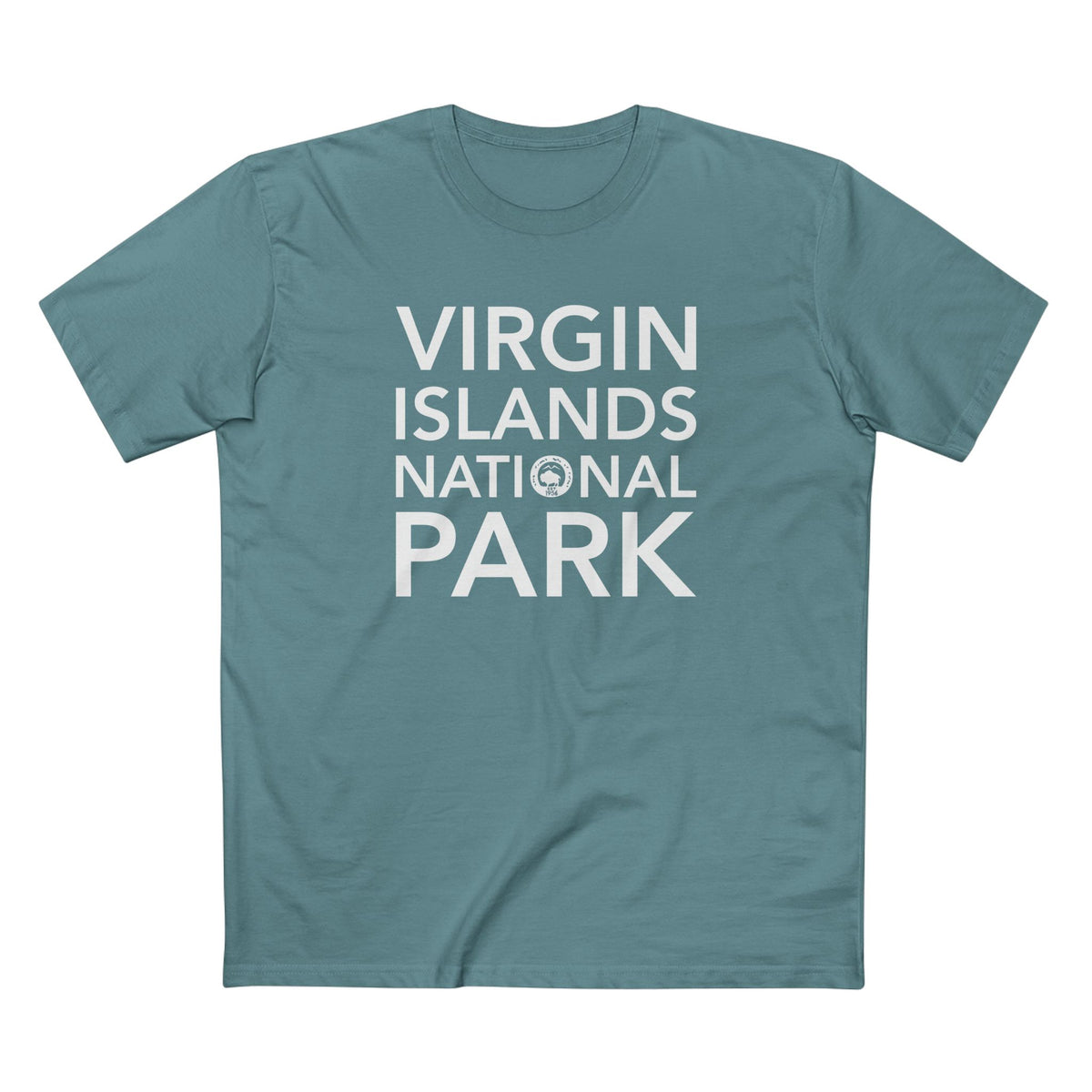 Virgin Islands National Park T-Shirt Block Text in Slate Blue