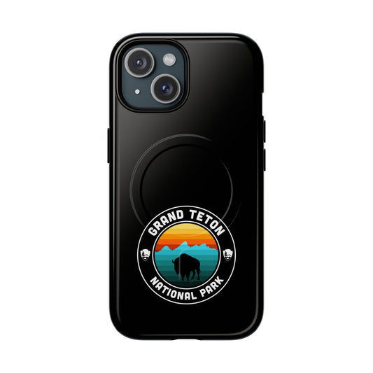 Grand Teton National Park iPhone Case with MagSafe - Round Emblem Design